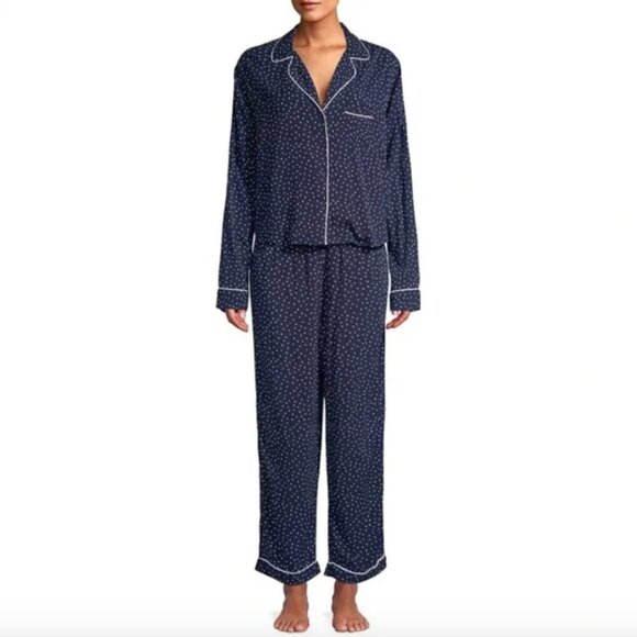 Rails Pajamas Set 2 Piece Long Sleeve Top Matching Pants  Mini Hearts Navy Small - Picture 1 of 11